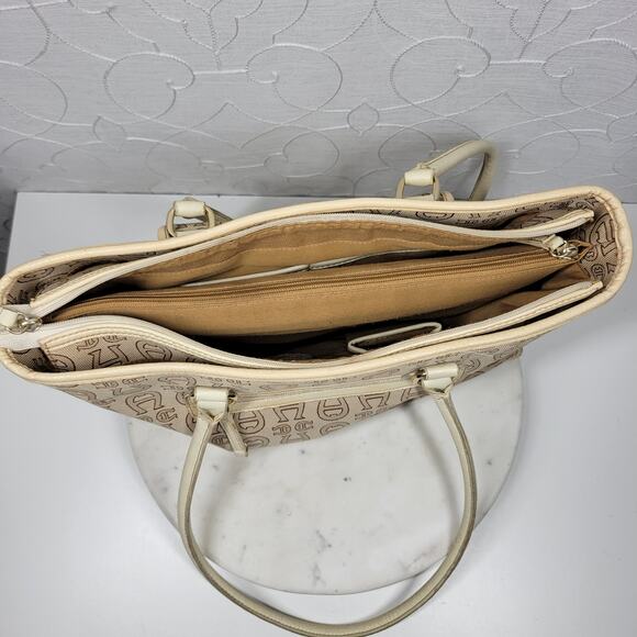 Vintage Etienne Aigner Monogram Logo Tote Shoulder Bag Large Office Pockets - Picture 6 of 16